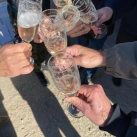 Cheering of glasses with sparkling wine
