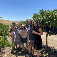 Group in the vineyard