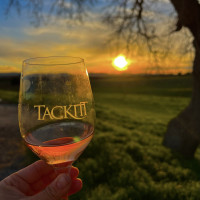 Glass of rose with sunset