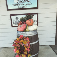 Fall barrel decor