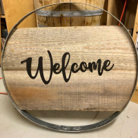 Barrel Welcome Stave Sign