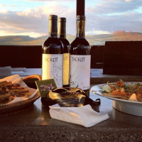 wine with the sunset