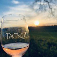 glass of rose with sun